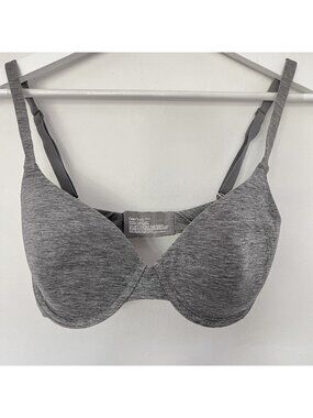 Gap Body Heather Gray Breathe Underwire T-Shirt Bra Sz 34D Soft Comfortable EUC